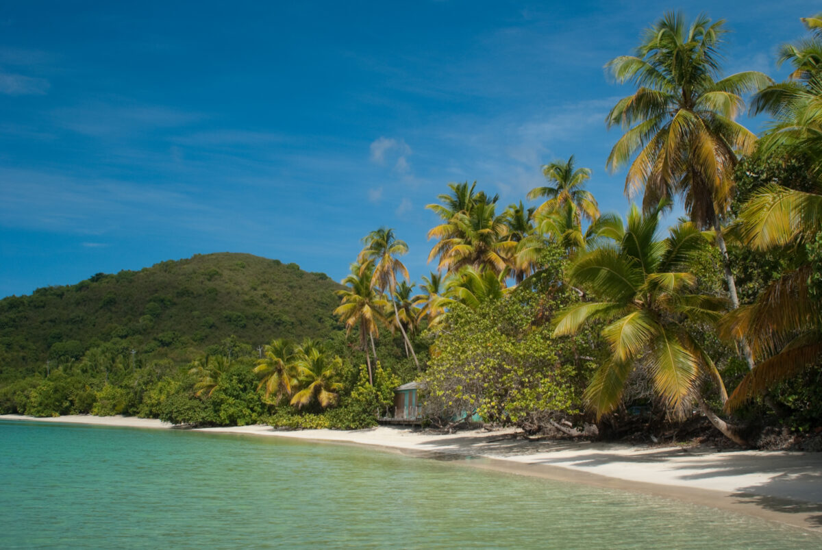 Cinnamon Bay beach on Saint John, United States Virgin Island.