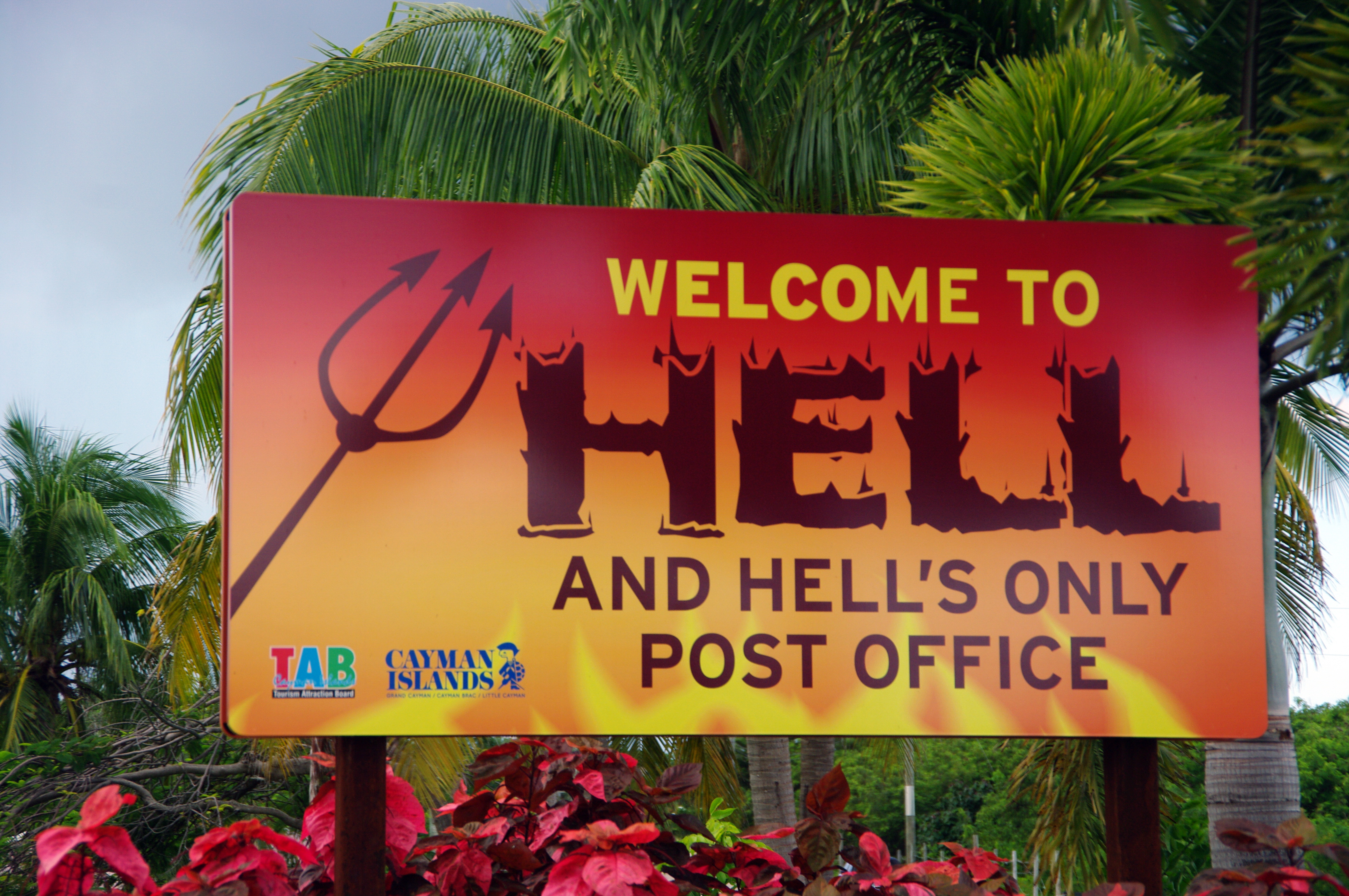 Cayman Islands Greetings From Hell Grand Cayman SQUARE Shot Glass 