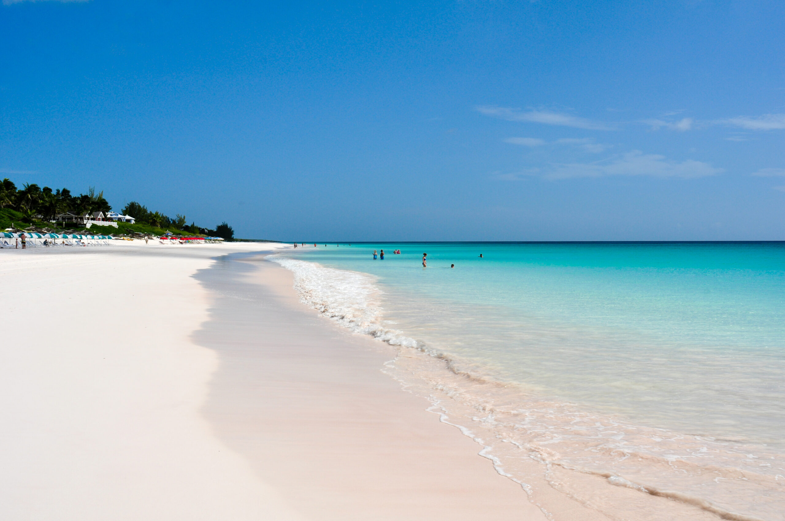 World Famous Pink Sand Beach on Harbour Island near North Eleuthera, Bahamas.