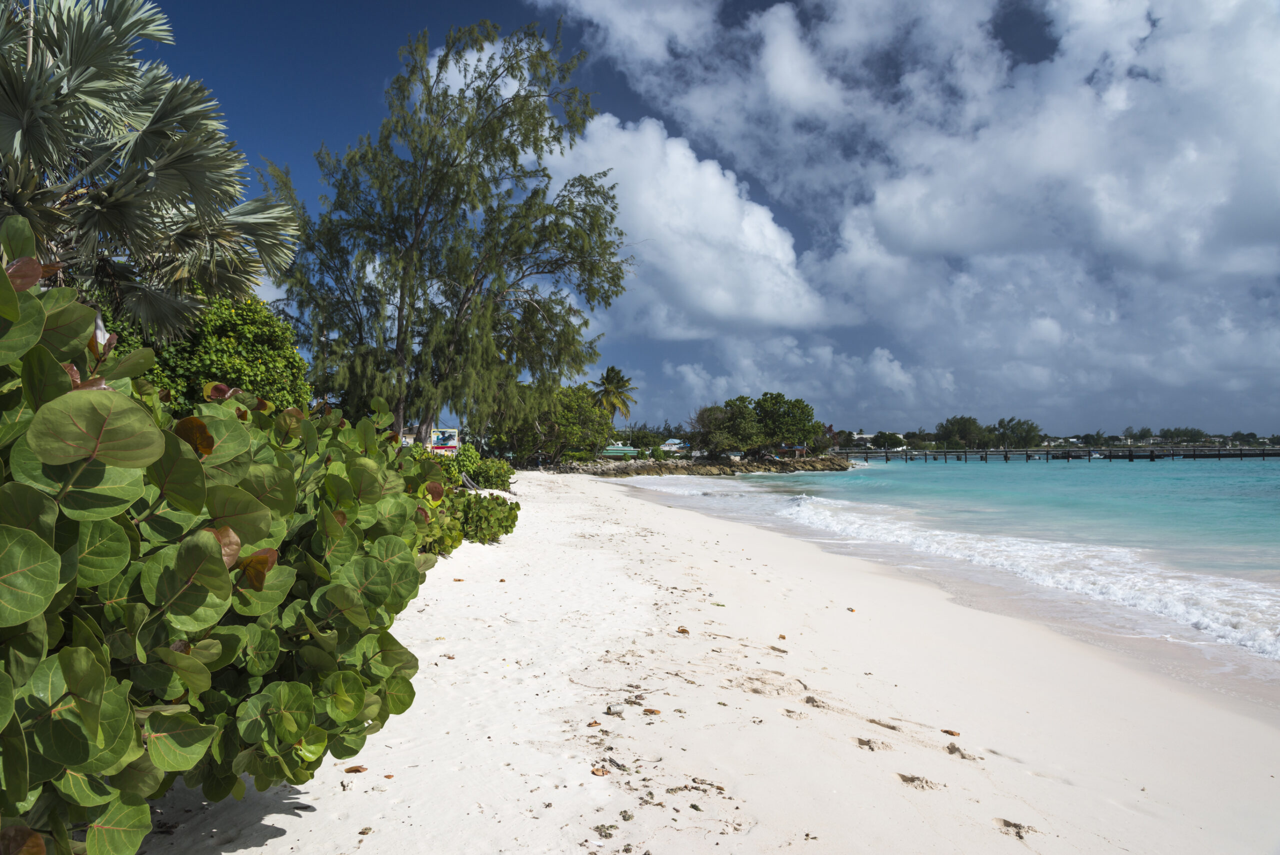 White sands of Welches Beach on the south coast of Barbados
