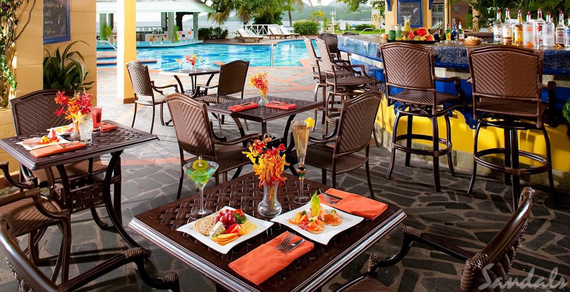 pool-side-dining-colorful-food-flowers-table