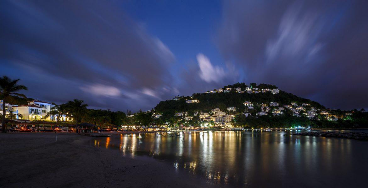 cove-mountain-villas-lit-up-sunset-st-lucia