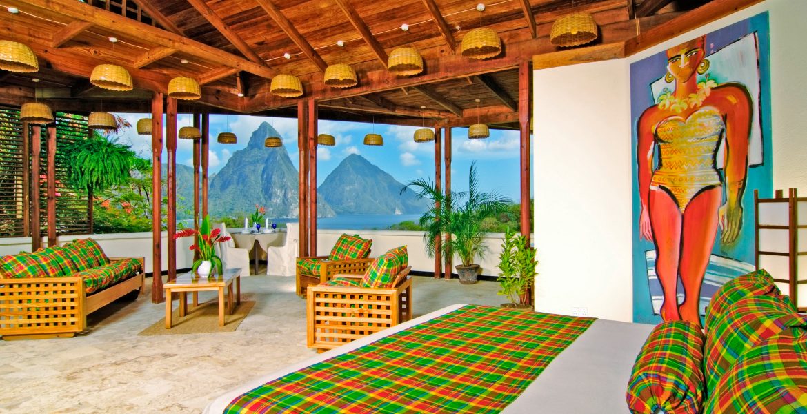 suite-with-bed-overlooking-pitons-peaks