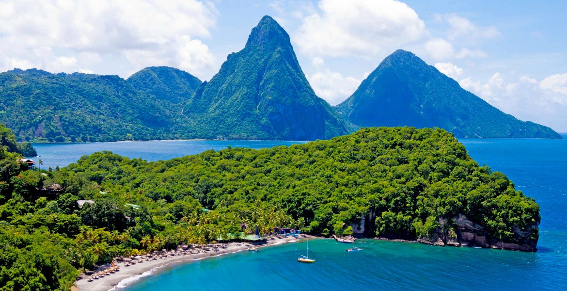 pitons-peaks-blue-water-green-jungle