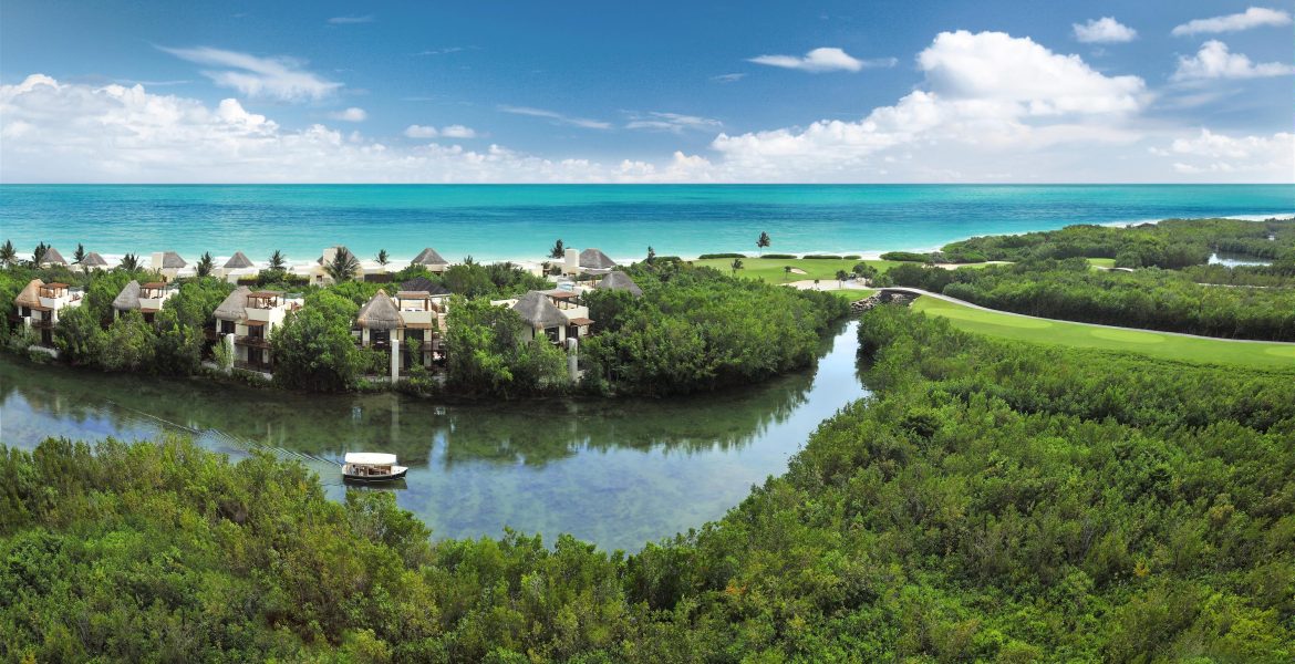 resort-view-of-river-going-to-ocean-and-plant-life