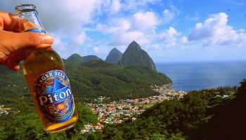 piton-beer-in-front-of-piton-peaks-st-lucia
