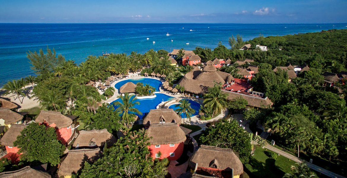 aerial-view-beach-resort-pools-orange-buildings