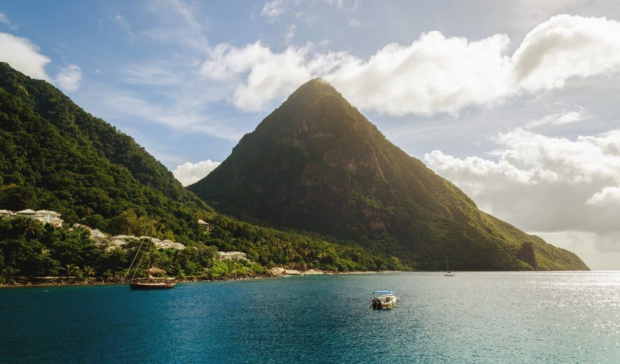 view-st-lucia-pitons-blue-ocean-boat