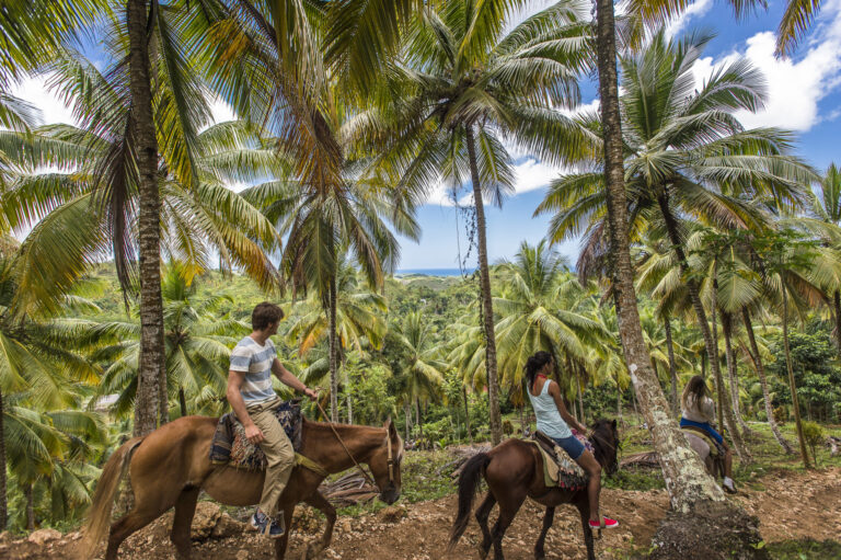 three-people-riding-horses-through-jungle