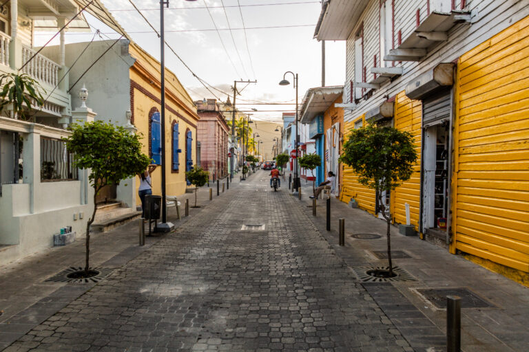 Street in the center of Puerto Plata, Dominican Republic.