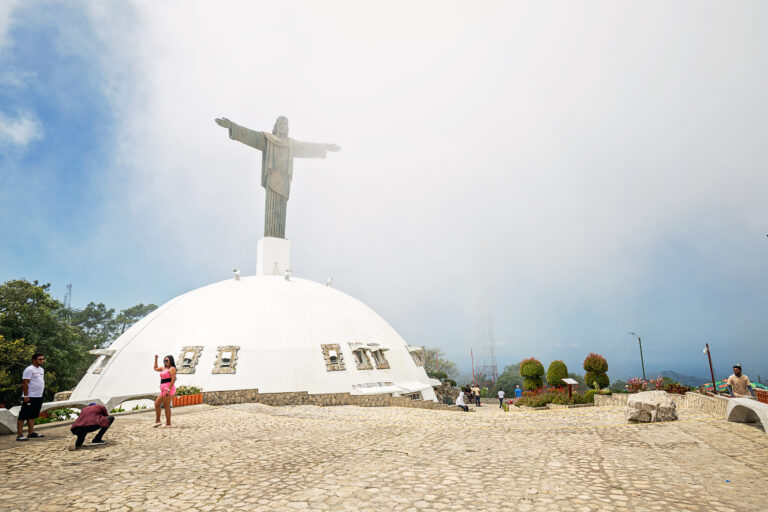 Dominican Republic, Puerto Plata, March 10, 2024: Christ the Redeemer statue on top of Mount Isabel de Torres.