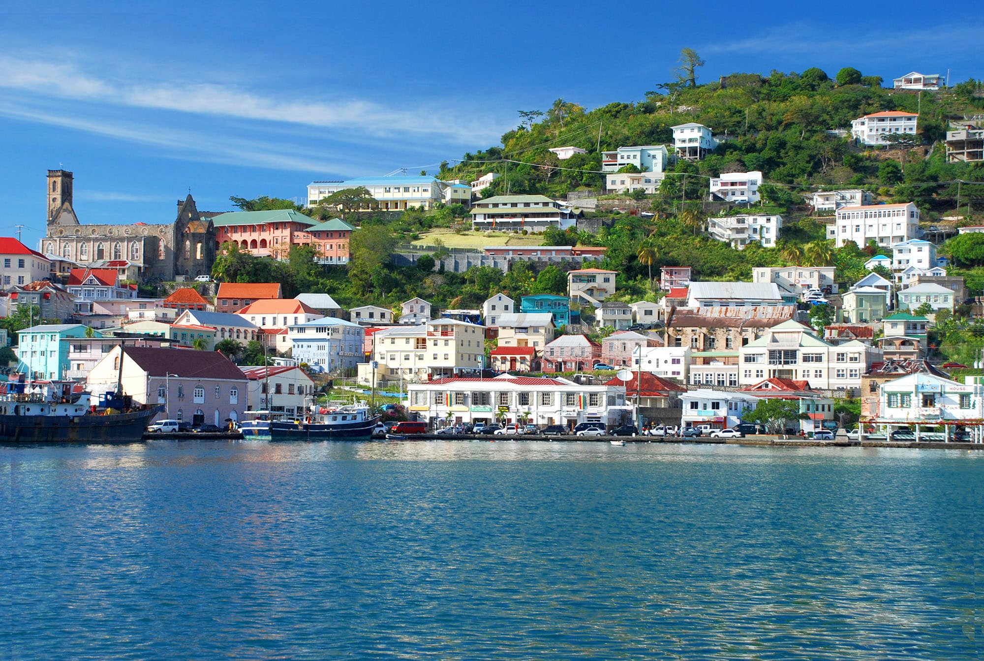 Grenada offers. Сент-Джорджес Гренада. Гренада Карибские острова. Гренада столица. Остров Гренада в Карибском море.