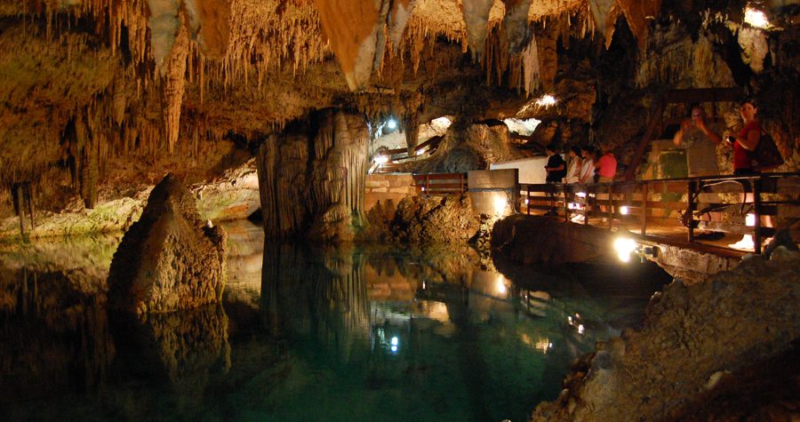 Grotto Bay Beach Resort and Spa Underground Cave Restaurant in Bermuda, Caribbean.