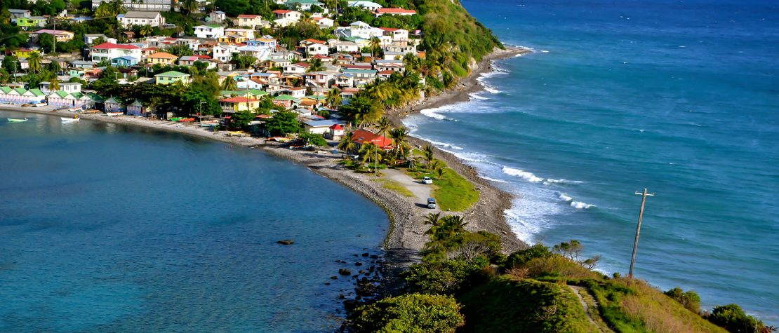 Aerial view of Dominica