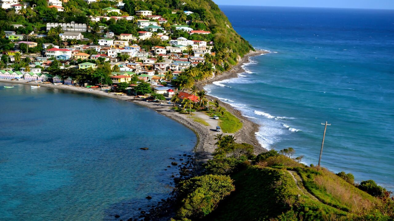 Aerial view of Dominica