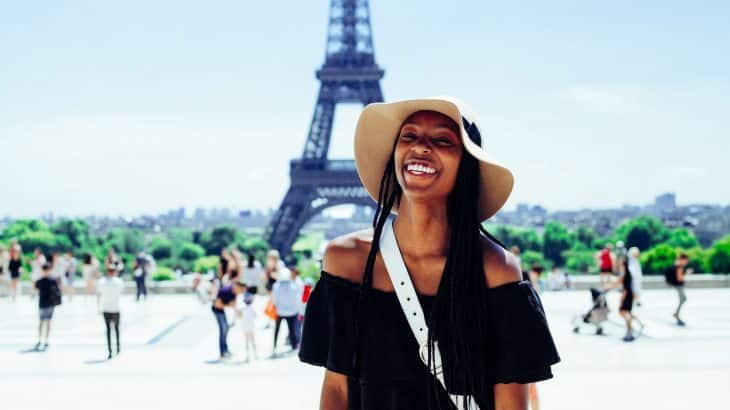 african american woman paris eiffel tower travel captions for instagram 