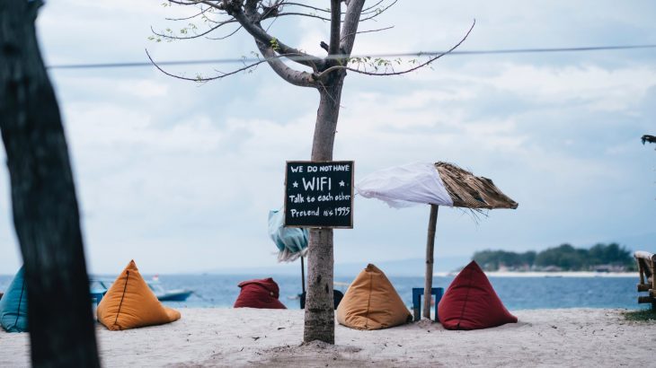 travel captions for instagram image of beach no wifi