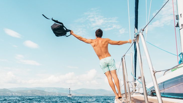 man on sailboat travel captions for instagram