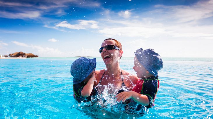 mother kids on vacation in ocean travel captions for instagram