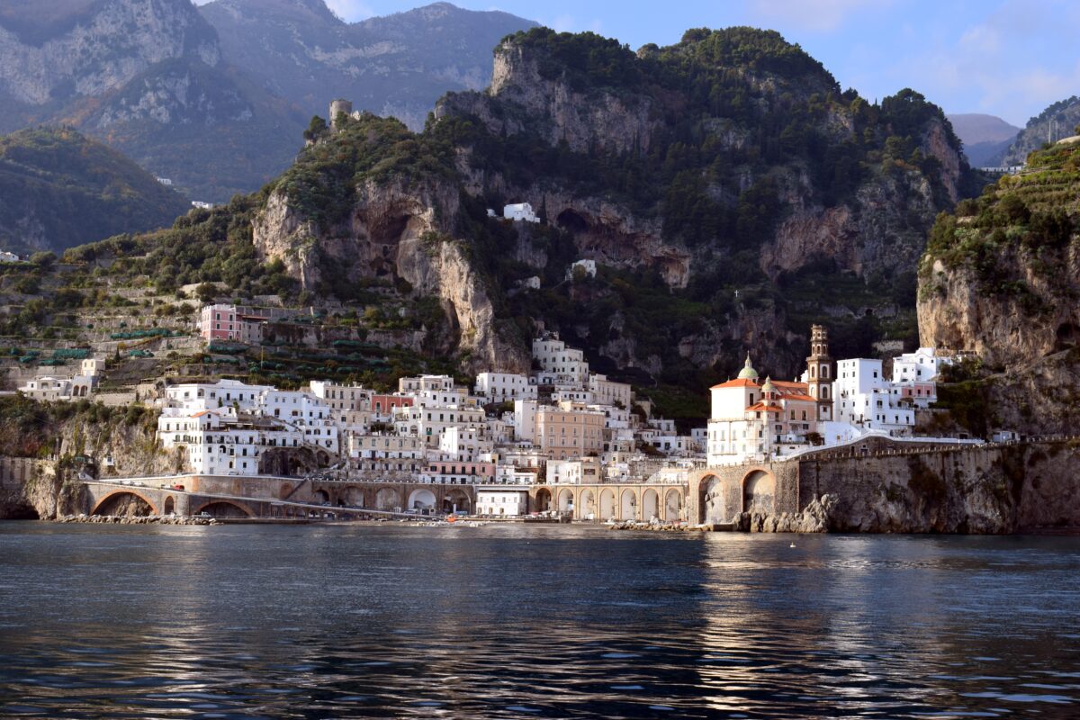 cliffs and Italian houses Atrania beach