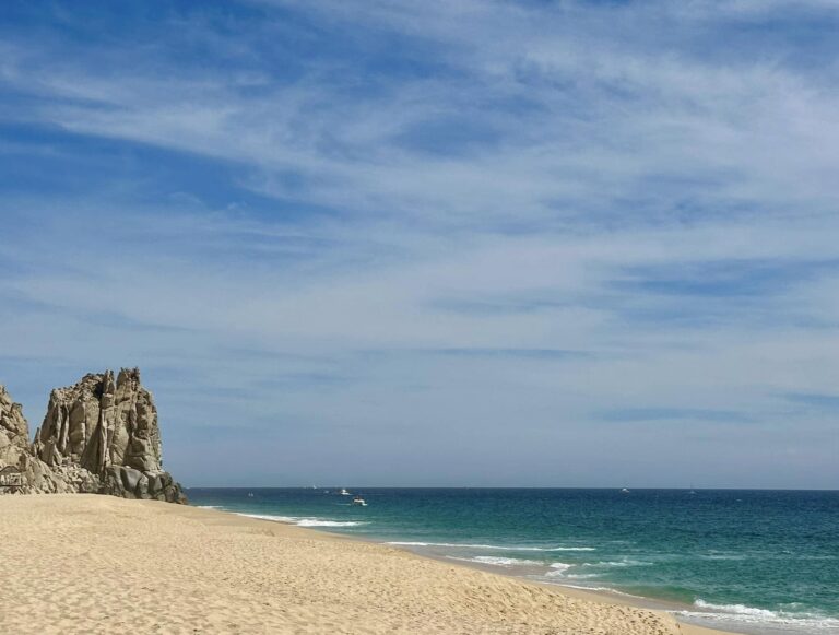 Jutting cliffs on Cabo Beach