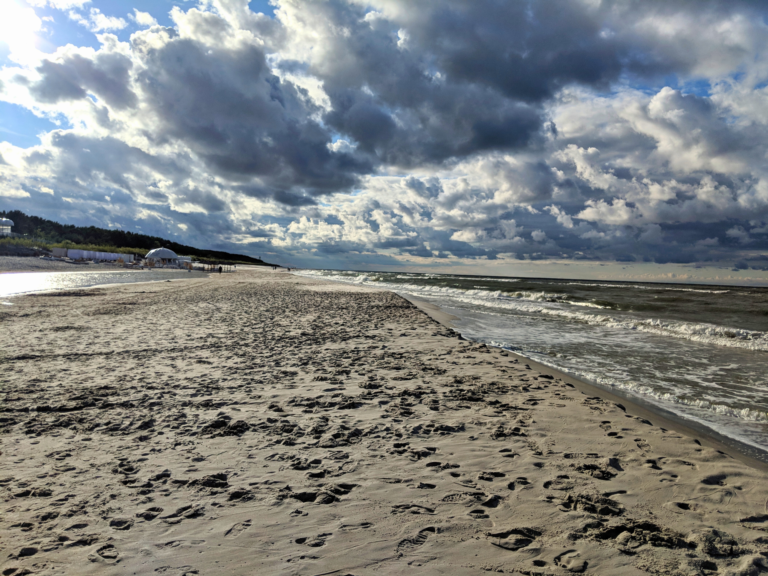 Cloudy skies at Jurata Beach