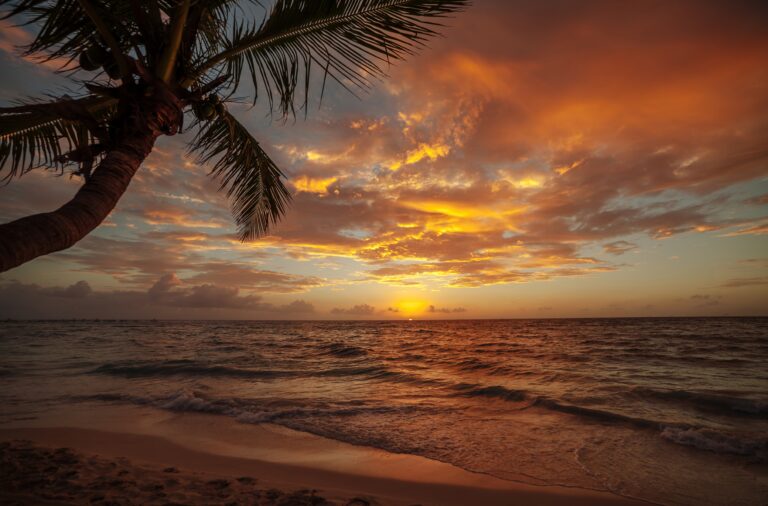 Sunrise over the ocean in Mexico