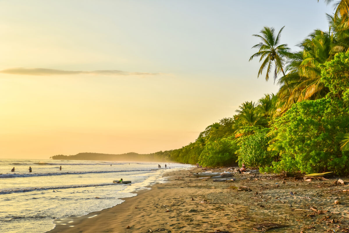 Sunset at paradise beach in Uvita, Costa Rica