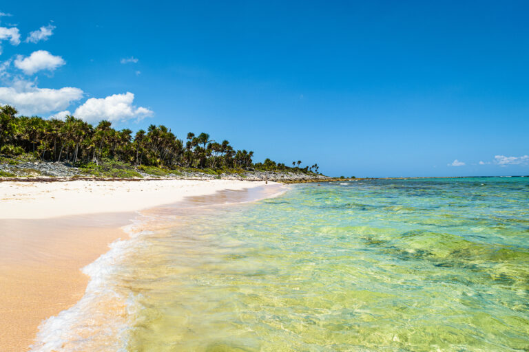 Xcacel beach on the Caribbean Sea coast