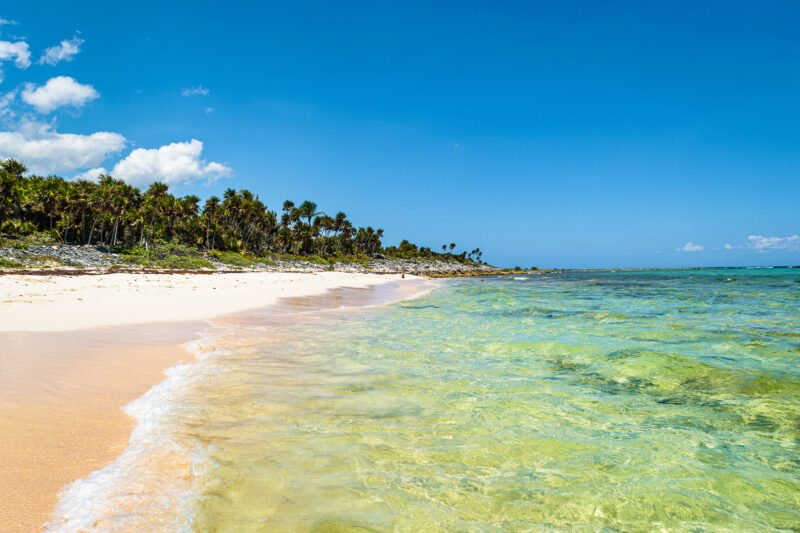 Xcacel beach on the Caribbean Sea coast