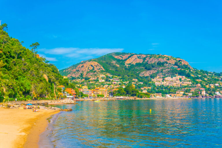 Plage de l aiguille at theoule sur mer, France