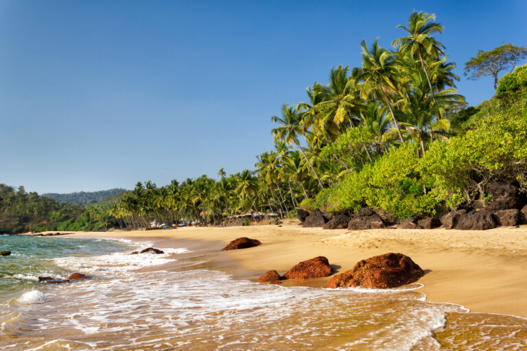 crashing waves at Cola Beach, South Goa, India