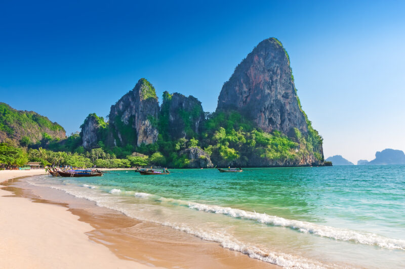 Railay beach in Krabi Thailand. Asia