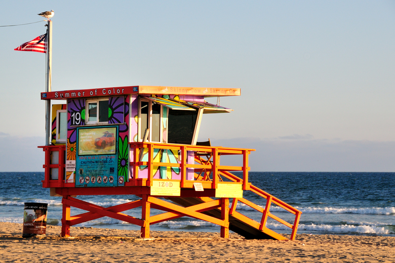 Lifeguard on Venice beach, Los Angeles. The Lifeguard tower on Venice beach, Los Angeles, California