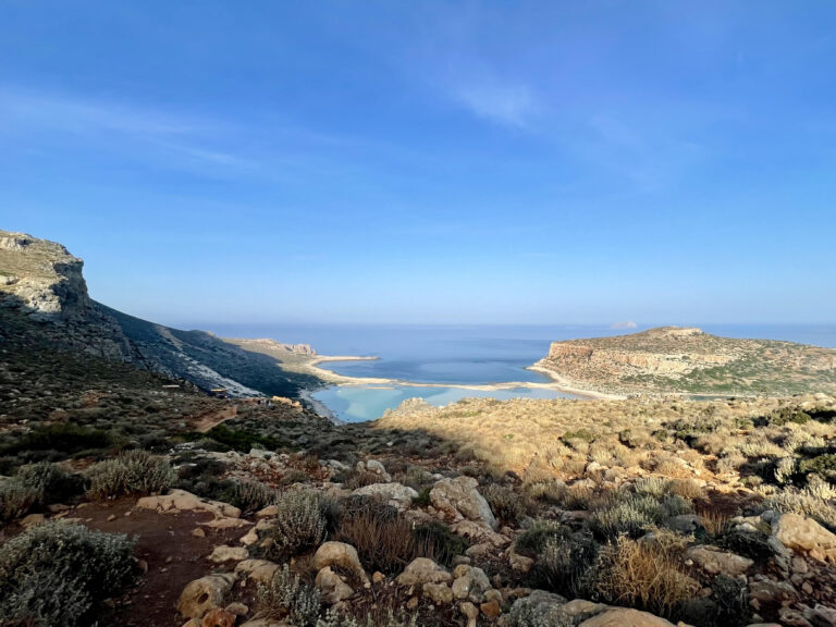 Crete hiking above Balos Lagoon.