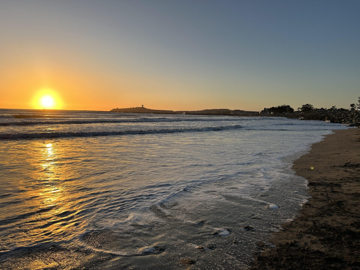 Half Moon Bay beach at sunset