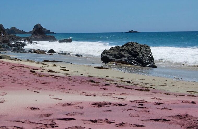 Pink sand Pfeiffer Beach Big Sur.