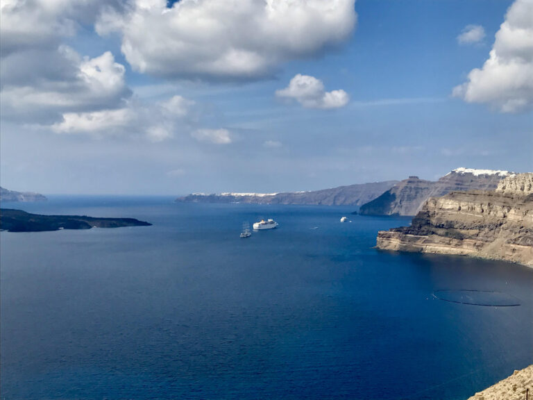 Santorini at the edge of the caldera.