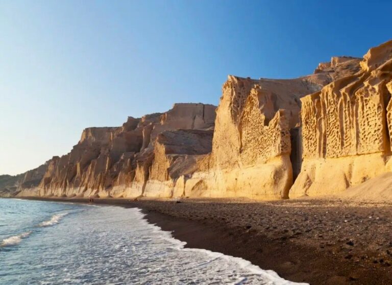Cliffs Vlychada Beach Santorini
