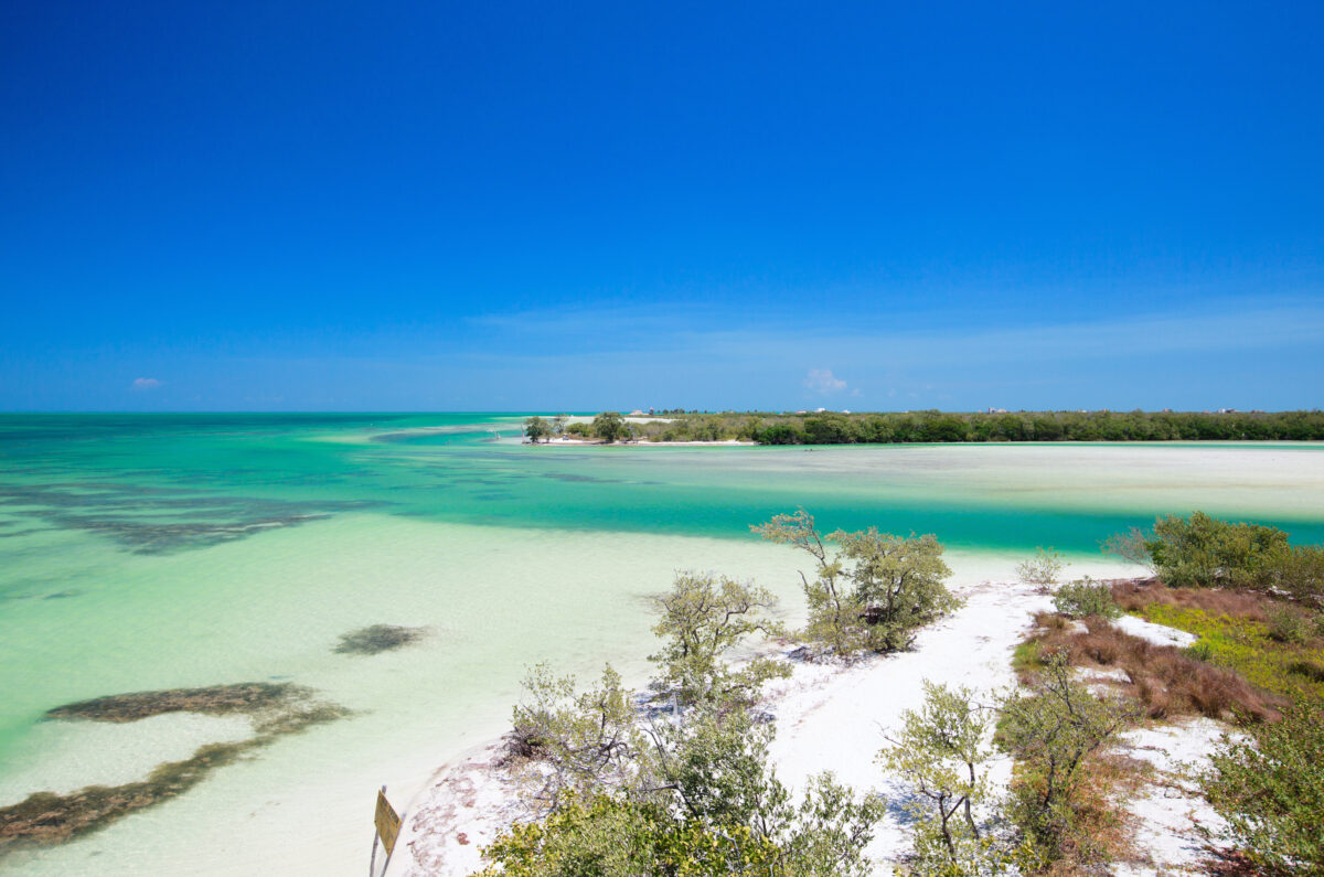 Holbox island in Mexico. Scenic view of Holbox island and ocean in Mexico