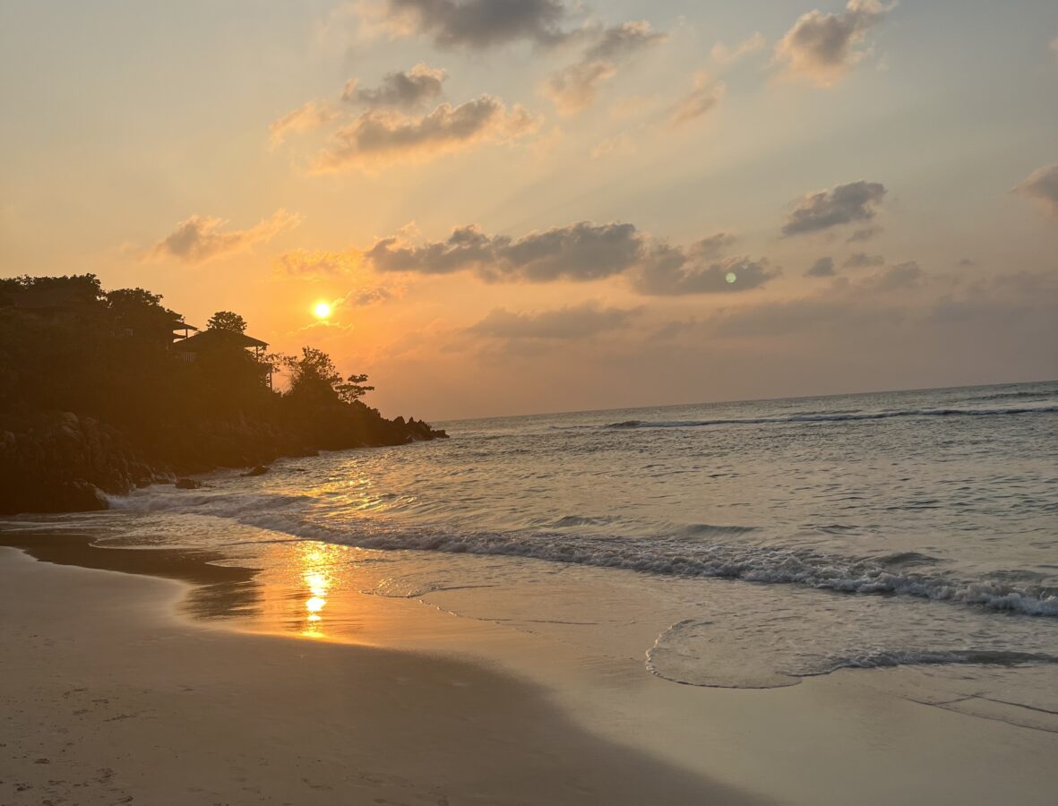 sunset over the water in Haad Yao, Koh Pha-Ngan