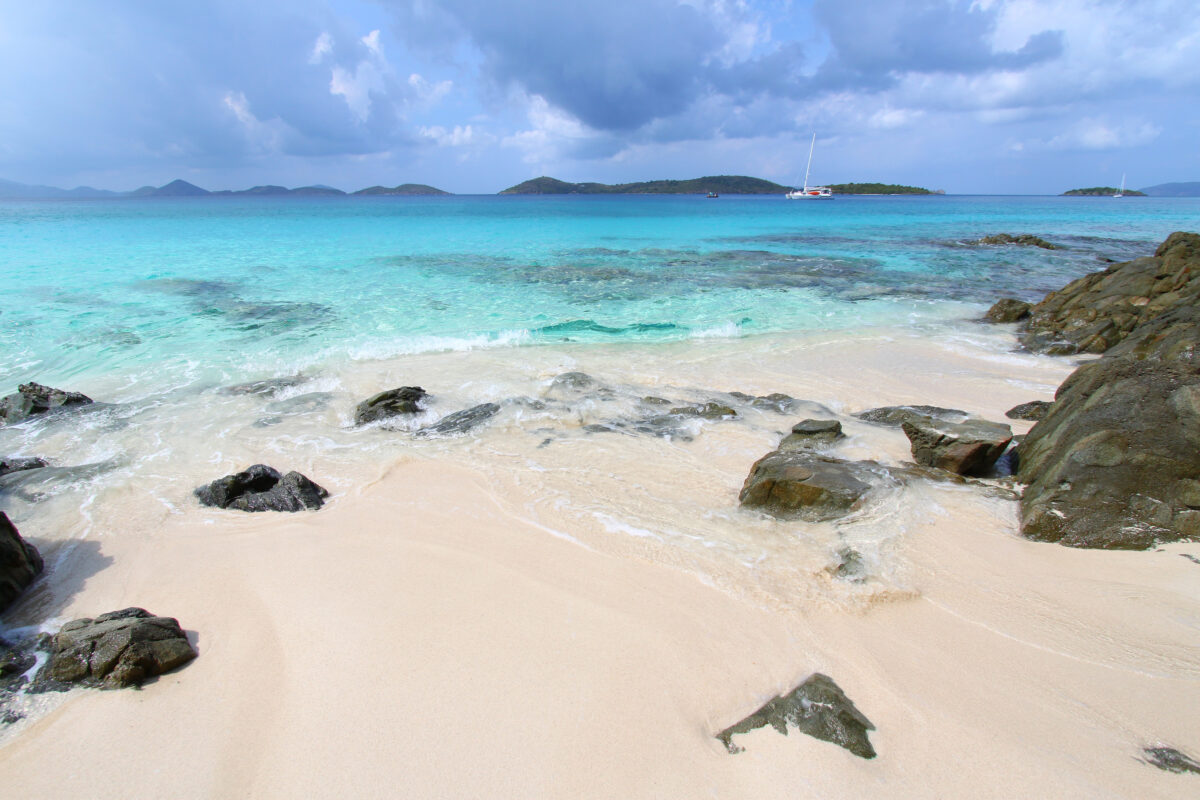 A calm day at Honeymoon Beach on Saint John - US Virgin Islands.