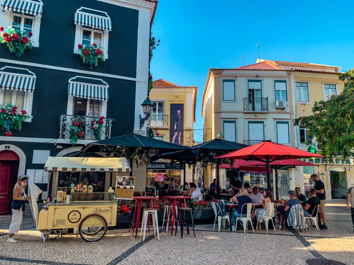 historic city center in Setubal, Portugal