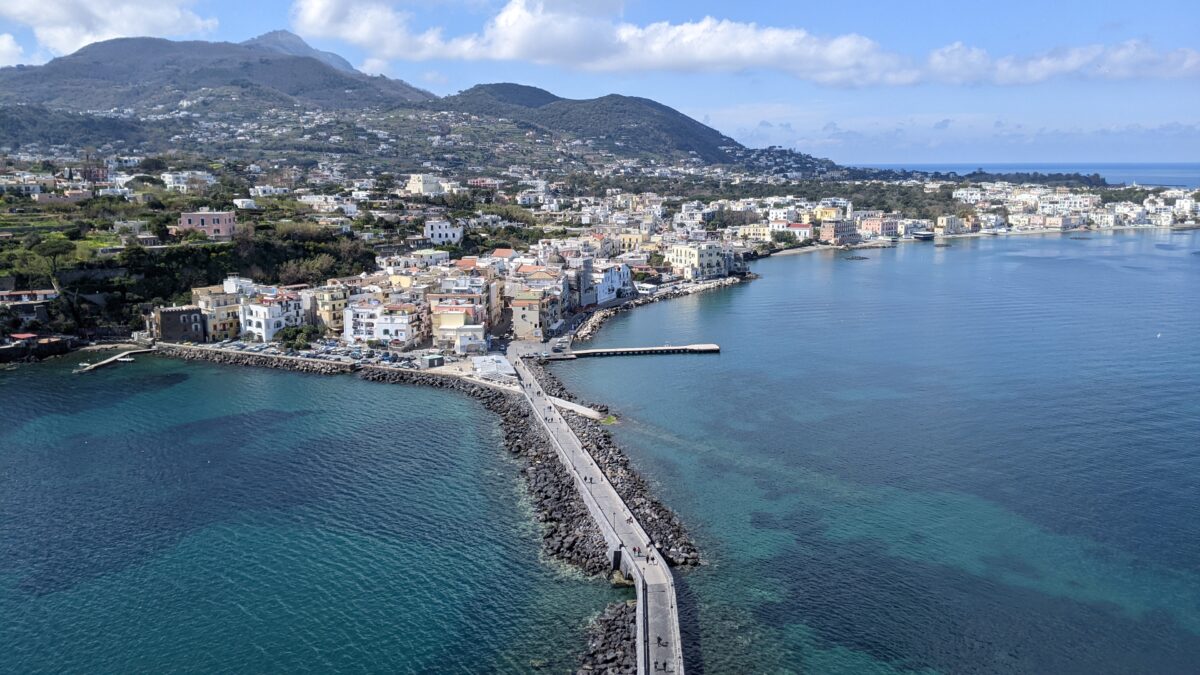 Birds Eye view of Ischia, and island off of the Naples coast.