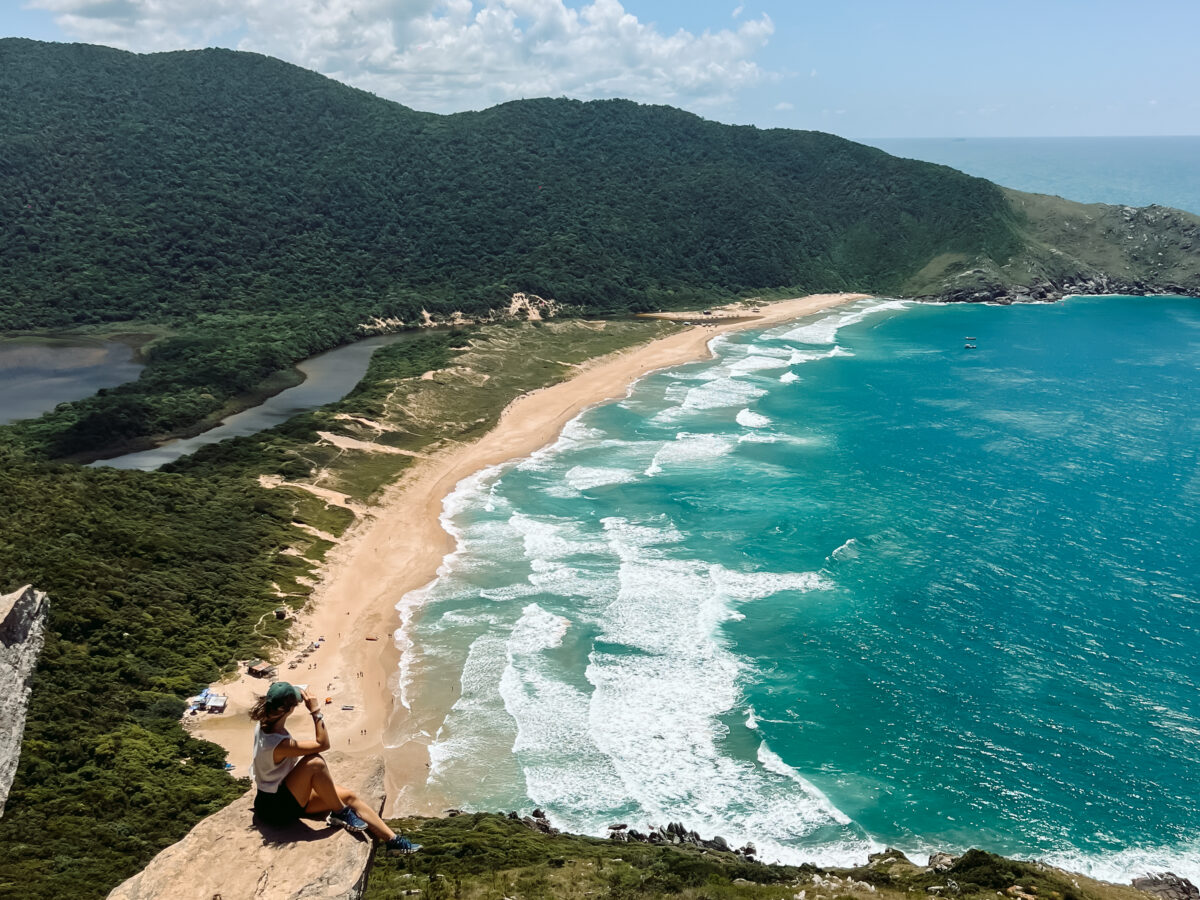 aerial of beach at Lagoinha do Leste, Brazil