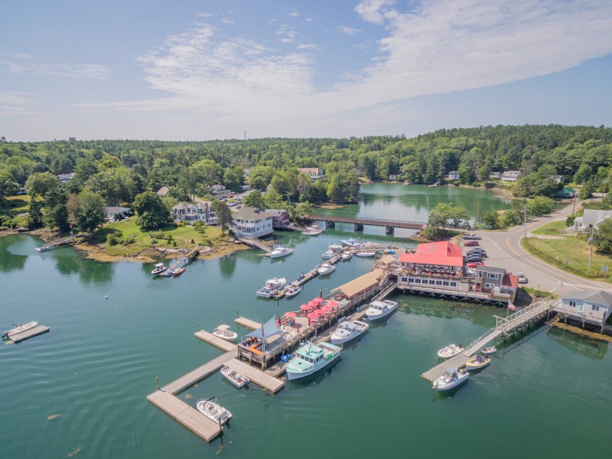 aerial view of Robinson's Wharf