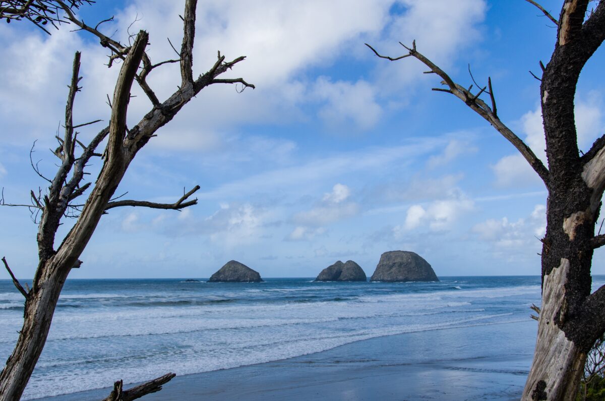 Storm, Finley and Shag Rocks near Oceanside Oregon