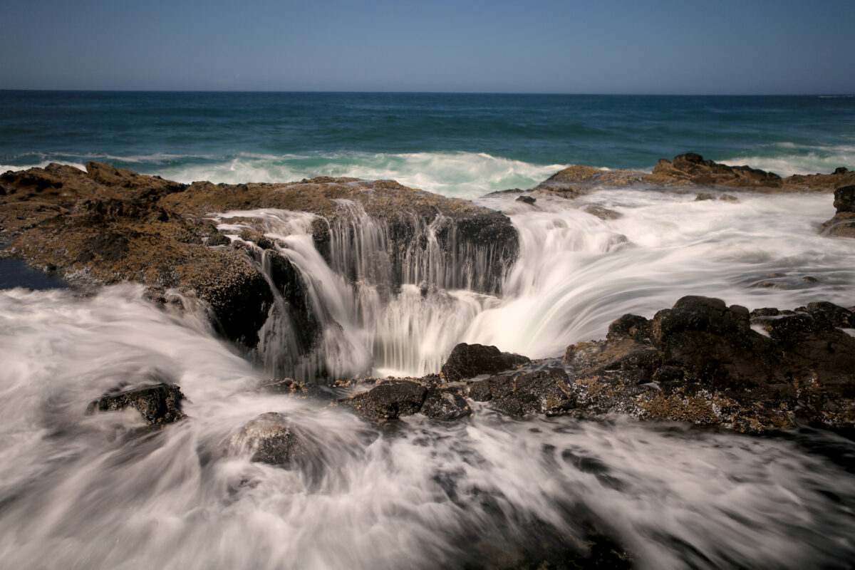 Water Spout Thors Well Oregon Coast.