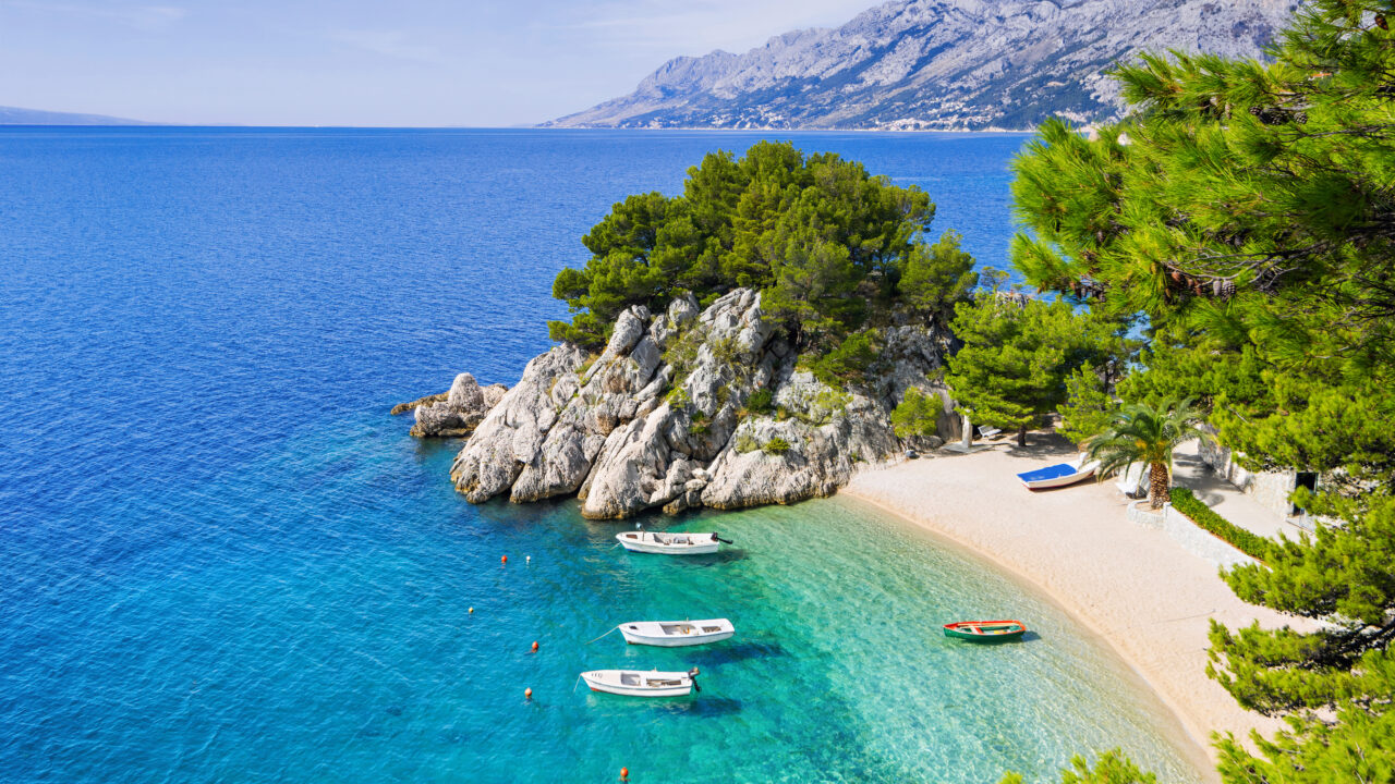 Beautiful beach near Brela town, Dalmatia, Croatia