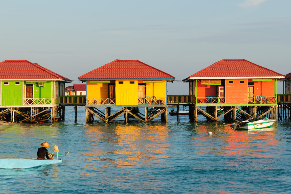 A remote Derawan islands located in Sangalaki archipelag on the East Kalimantan. The are rich coral reefs, turtles and schooling fish. Indonesia.